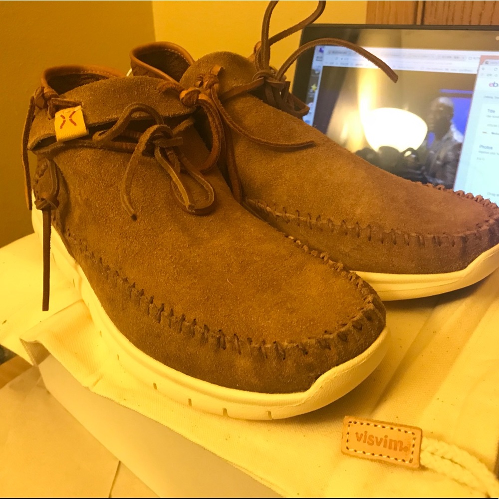 VISVIM Camel UTE Moc Folk Sneakers US Men 10.5